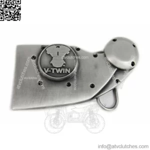 V-Twin Silver Patina 4" x 2" Belt Buckle Cover Harley Sportster XL Points System (For: Harley-Davidson)