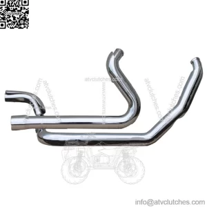 Ultima True Dual Chrome Headers w/ Heat Shields 2017+ M8 Touring Models (For: Harley-Davidson)