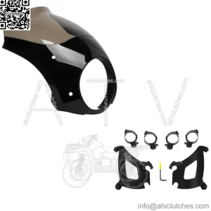 Memphis Shades Bullet Fairing Windshield Black Mount Kit Harley Softail FLSB 18+ (For: Harley-Davidson)