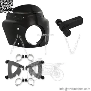 Memphis Shades Road Warrior Fairing 13" Smoke Windshield Black Kit Harley Dyna (For: Harley-Davidson)