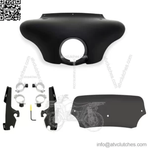 Memphis Shades Batwing Fairing 5" Windshield Black Smoke Mount Kit Harley Dyna (For: Harley-Davidson)