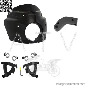Memphis Shade Road Warrior Fairing 13 Windshield Black Smoke Mounting Kit Harley (For: Harley-Davidson)