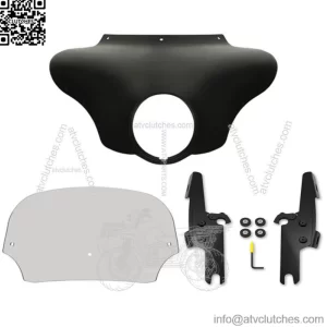 Memphis Shades Batwing Fairing 7" Solar Windshield Black Mounts Harley FLHR 94+ (For: Harley-Davidson)