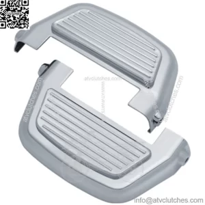Passenger Floorboard Inserts Covers Finned Chrome Bumper Pair Set Big Twin 99-17 (For: Harley-Davidson)