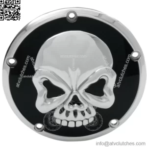 Drag Specialties Chrome Skull Derby Cover Accent Black 99-18 Big Twin Harley (For: Harley-Davidson)