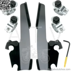 Memphis Shades Black Windshield Fairing Trigger-Lock Complete Mount Harley (For: Harley-Davidson)