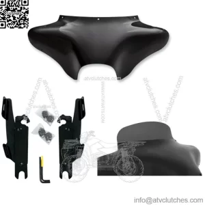 Memphis Shades Batwing Fairing 5 Smoke Windshield Mount Kit Harley FLSTF No Bar (For: Harley-Davidson)