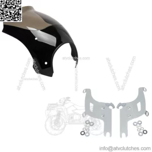 Memphis Shades Bullet Fairing Windshield Black Mount Kit Harley Road King FL 94+ (For: Harley-Davidson)