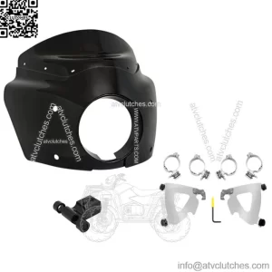 Memphis Shades Black Road Warrior Fairing Polished Mounting Kit Harley 18+ FXLR (For: Harley-Davidson)