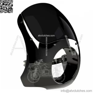 Burly Brand Black Outlaw Club Bike Sport Fairing Windshield Harley 35 39 41 49mm (For: Harley-Davidson)