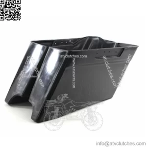 New Stretched Dual Exhaust 3" Extended Bags Saddlebags Bottom Set Harley Touring (For: Harley-Davidson)