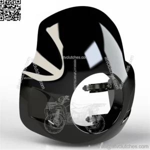 Burly Brand Black Cafe Racer Club Sport Fairing Windshield Harley 35 39 41 49mm (For: Harley-Davidson)