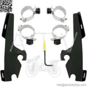 Memphis Shades Black Batwing Fairing Mounting Kit Harley Dyna  FXDWG FXSB 06-17 (For: Harley-Davidson)