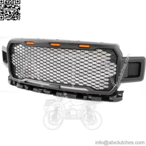 For 2018 2019 2020 Ford F150 Pickup Mesh Upper Hood Grille+Amber LED Matte Black (For: Ford F-150)