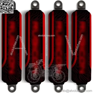 Black & Red Shock Covers for Honda Fourtrax Rubicon - Limited Edition (Set of 4) (For: Honda FourTrax Foreman 400)