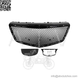For 2014-2019 Cadillac CTS Sedan B Style Front Bumper Hood Grille ABS Black