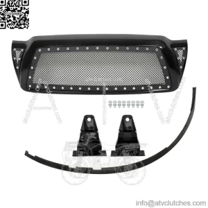 For 2005-2011 Toyota Tacoma Pickup Rivet Mesh Black Upper Main Grille TO1200279
