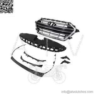 For Elantra 2017-2018 Front Chrome Grille+Radiator Cover+Bumper Lid+4 Brackets