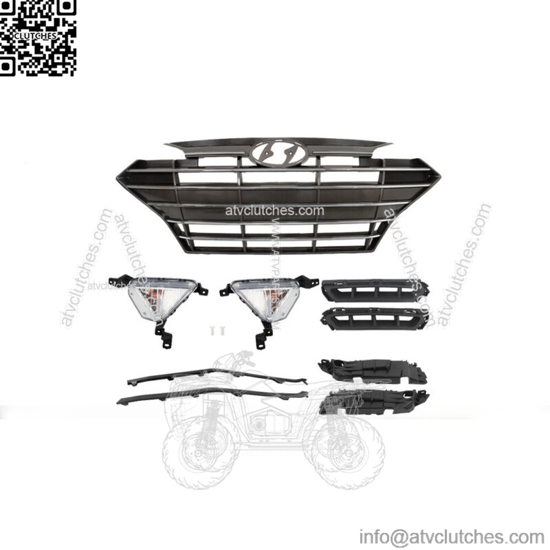 For Hyundai Elantra 2019-2020 Front Grille+Fog Lights Bracket Molding Set 9pcs