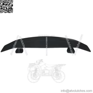 52" Universal Matte Black Trunk Spoiler Wing Fin Tail w/ LED Lights 2 Pedestal
