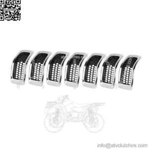 Fit For Jeep Cherokee  2014-2018 7X Chrome Black Honeycomb Mesh Grille Inserts