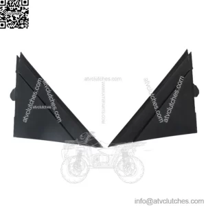 Fit For 2012-17 Fiat 500 Left & Right Door Mirror Flag Cover Moldings Gloss BLK