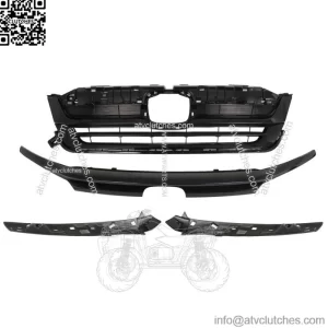 Fit For 2019-2021 Honda Pilot Front Upper Grille W/Trim Assembly Glossy Black
