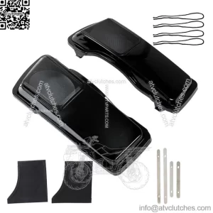 6??9" Vivid Black Speaker Lids For Touring 1994-2013 Saddlebags CVO Style
