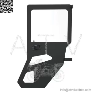 Polaris 2883634 Black Canvas Zip Window Rear Doors 2019-2020 Ranger Crew XP 1000 OEM