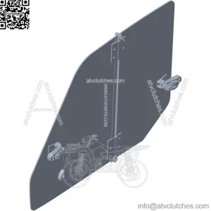 Polaris Off Road Right Hand Window Door Assembly, Genuine OEM Part 2636022, Qty 1
