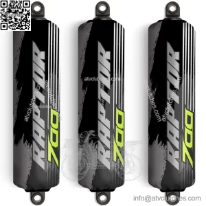 Armor Black Grey Shock Covers for Yamaha Raptor YFM700R [Special Edition](Set 3)