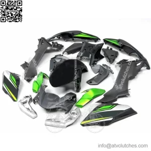 KAWASAKI Z650 2017-2019 17-Piece Full Fairing Panel Set Gloss Black Green