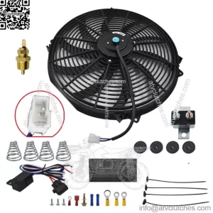 16" Electric Radiator Fan High 3000 + Cfm Thermostat Wiring Switch Relay Kit