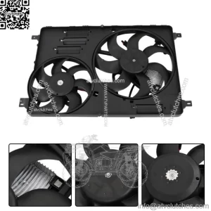 Radiator Cooling Fan Assembly w/ Control Module Shroud for Land Rover LR2 13-15