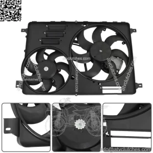Dual Engine AC Radiator Cooling Fan Assembly For 2008-2016 Volvo S80 XC60 XC70