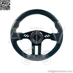 Carbon Fiber Golf Cart Steering Wheel For EZGO Club Car Yamaha, Adapter Needed