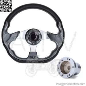 Golf Cart Steering Wheel and Chrome Adapter Fit Club Car Precedent Cart