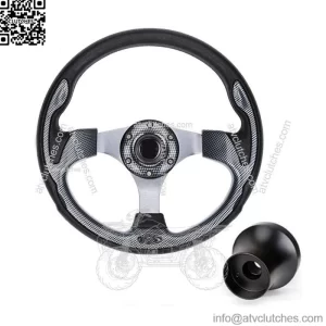 12.5inch Golf Cart Steering Wheel with Black Hub Adapter for Club Car DS Carts