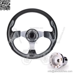 12.5inch Golf Cart Steering Wheel with 5/6 Hole Hub Adapter for EZGO TXT RXV
