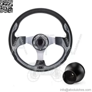 Golf Cart Steering Wheel & Black Hub Adapter 5/6 Hole for Club Car Precedent