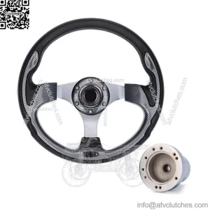 Golf Cart Steering Wheel and Adapter for Club Car DS Carts -Carbon Fiber