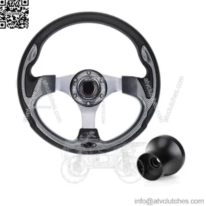 Golf Cart Steering Wheel w/ Black Hub Adapter for EZGO RXV TXT Parts