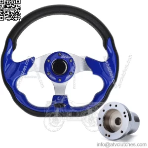 Golf Cart Steering Wheel with Adapter for Yamaha Drive EZGO TXT RXV Club Car DS