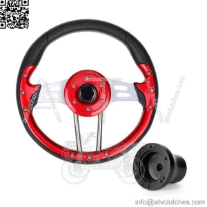 12.5" Golf Cart Steering Wheel & Black Hub Adaptor for Club Car DS Carts