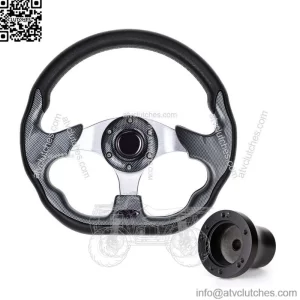 Golf Cart Steering Wheel and Black Adapter Fit Club Car Precedent Cart