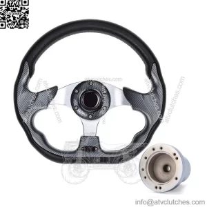 12.5inch Golf Cart Steering Wheel For Yamaha Golf Cart w/ Chrome Hub Adapter