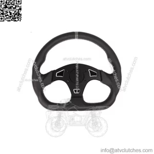 Assault Industries Ballistic 'D' V2 UTV Leather Steering Wheel ( Gray Accents )