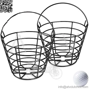 Golf Ball Basket Metal Range, Golf Ball Bucket with Handle, Golfball Container, Holds 50 Balls (Golf Balls are Excluded)