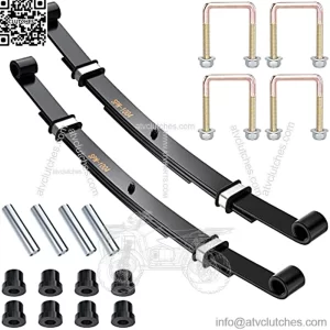 Golf Cart 3 Leaf Rear Spring Kit for EZGO TXT Medalist 1994.5-up, with Bushings Sleeves & U Bolts, OEM# 70247-G01 70474-G01 70505-G01 603109