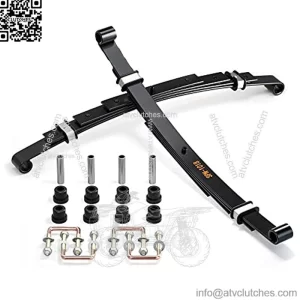 Golf Cart Rear Heavy Duty 4-Leaf Spring Kit with Bushings Sleeves and U Bolts for EZGO TXT 1994-2013 74207-G02 72618-G01